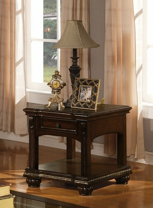 Acme 10323 A&J Homes studio anondale cherry finish wood end table with drawer