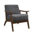 Homelegance 1032DG-1 Carlson mid century modern dark gray velvet fabric accent chair