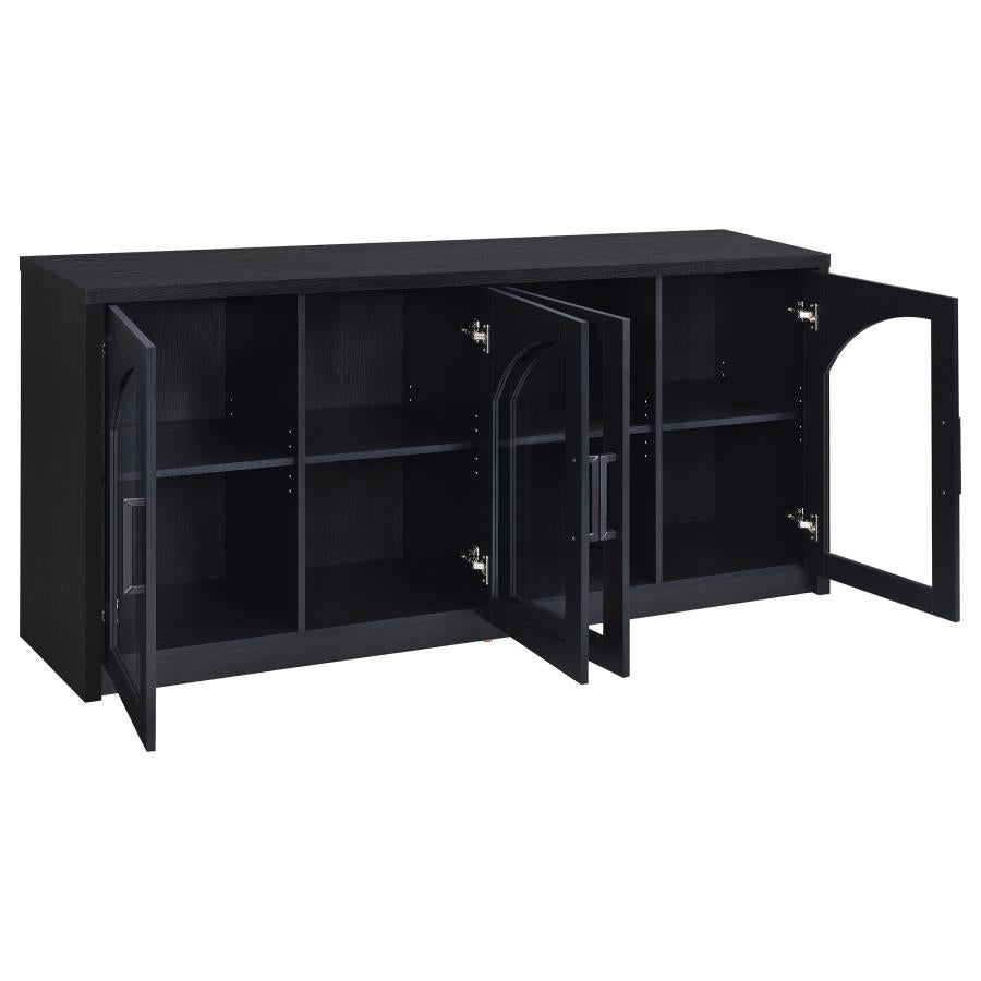 Coaster Riva Black Sideboard with Arched Glass Doors – 103895