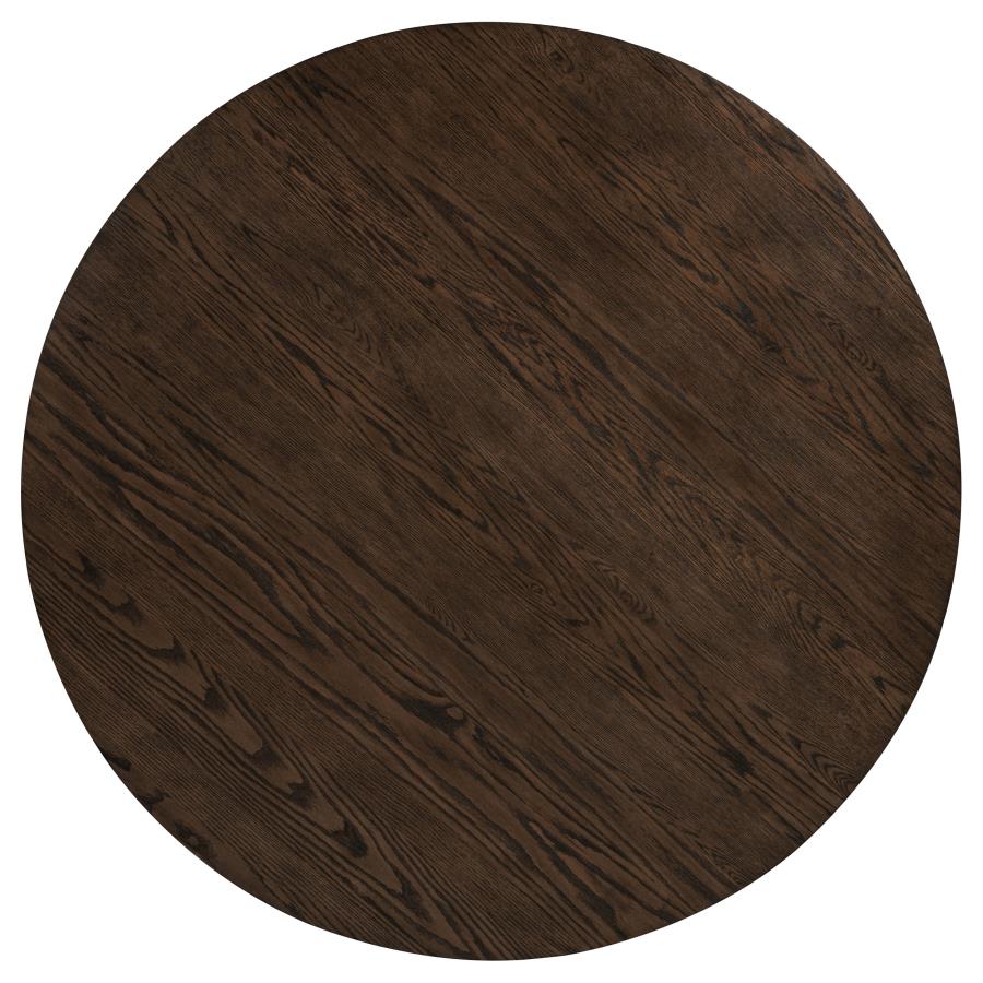 Ridgewell Dark Oak 5-Piece Round Pedestal Dining Set – 104600-S5