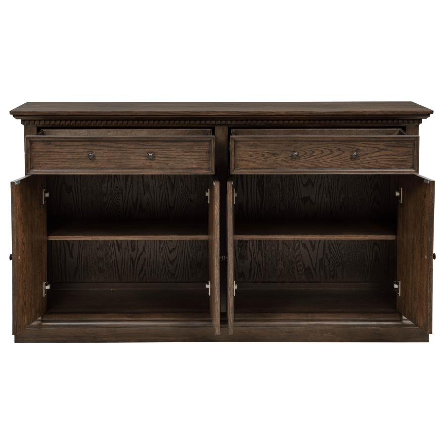 Ridgewell Dark Oak 2-Drawer 4-Door Dining Server Sideboard – 104605