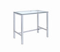 Coaster 104873 Wildon home ester alba chrome metal and glass top bar table