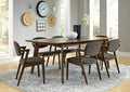Coaster 105351-52 7 pc Arrabury donner malone retro modern dark walnut finish wood dining table set