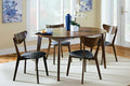 Coaster 105361-S5 5 pc Corrigan studio driffield malone retro modern dark walnut finish wood round / oval dining table set