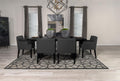 Coaster 106251-S7 7 pc Orren ellis annapolis catherine black finish wood layered pedestal dining table set