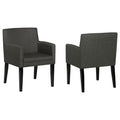 Coaster 106252  Set of 2 Orren ellis annapolis catherine black finish wood charcoal grey fabric arm chairs
