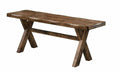 Coaster 106383 Alston II knotty nutmeg finish wood natural textured look natural edge bench