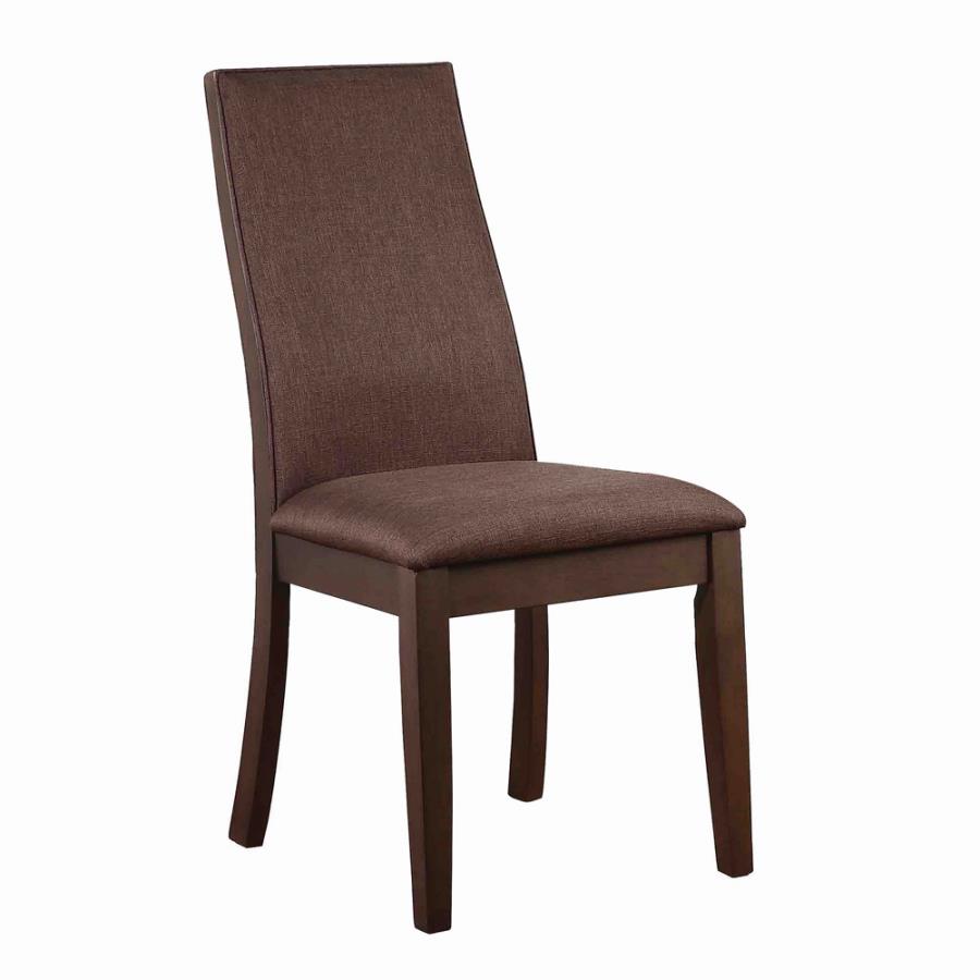 Coaster 106582 Set of 2 Latitude run kampton chocolate fabric espresso finish wood legs dining chairs