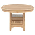 Coaster 106620-S5 5 pc Lavon light oak finish wood 42" round / oval dining table set with shelf