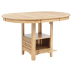 Coaster 106628-S5 5 pc Wildon home lavon light oak finish wood oval top counter height dining table set