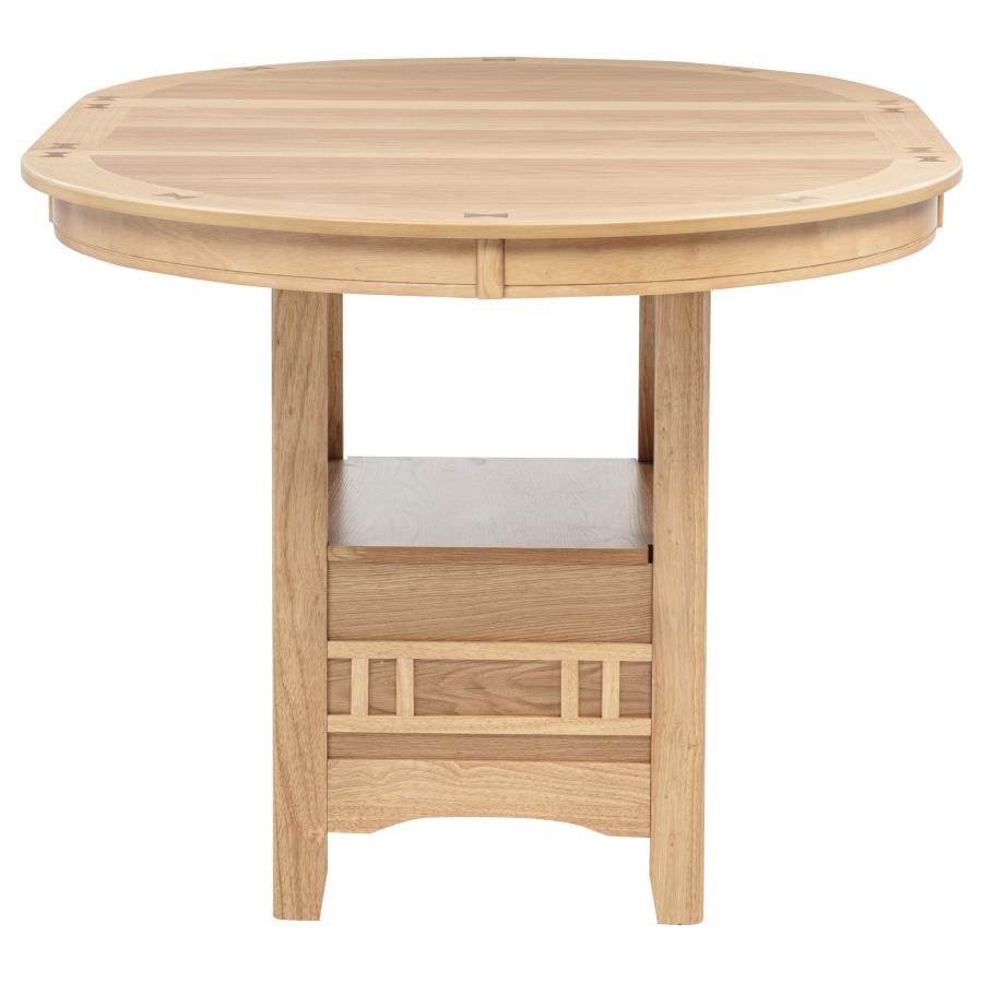 Coaster 106628-S5 5 pc Wildon home lavon light oak finish wood oval top counter height dining table set