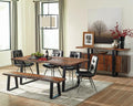 Coaster 110181 6 pc Foundry select bezout jamestown gray black finish wood gunmetal base dining table set