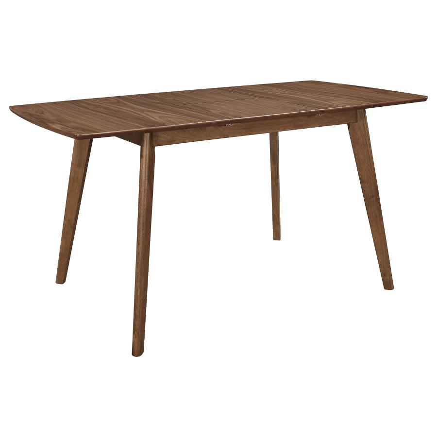Coaster 108080-S6 6 pc Alfredo mid-century modern natural walnut finish wood dining table set