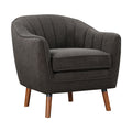 Homelegance 1081CC Wila arlo cutler mid century modern charcoal chenille fabric accent chair brownish legs
