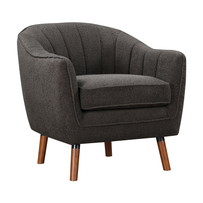 Homelegance 1081CC Wila arlo cutler mid century modern charcoal chenille fabric accent chair brownish legs