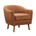 Homelegance 1081RU Wila arlo cutler mid century modern rust chenille fabric accent chair brownish legs