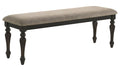 Coaster 108223 Bridget charcoal sand through wood country style dining bench brown fabric turned legs