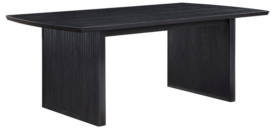 Coaster 108231-S7 7 pc Brookmead wire brush distressed black wood finish rectangular dining table set
