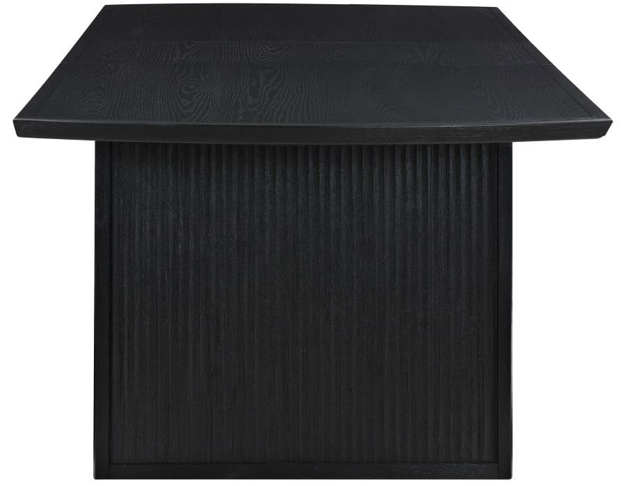 Coaster 108231-S7 7 pc Brookmead wire brush distressed black wood finish rectangular dining table set