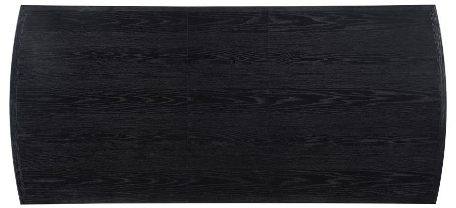Coaster 108231-S7 7 pc Brookmead wire brush distressed black wood finish rectangular dining table set