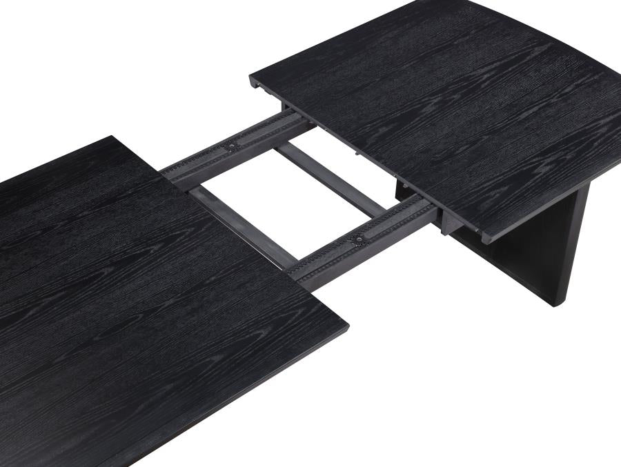 Coaster 108231-S7 7 pc Brookmead wire brush distressed black wood finish rectangular dining table set