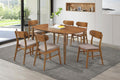 Coaster 108461-S7 7 pc Dortch retro modern walnut finish wood oval dining table set
