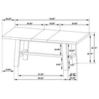 Coaster 108540-S6N  6 pc Middleton natural brown finish wood modern farmhouse dining table set spindle back chairs and wood bench