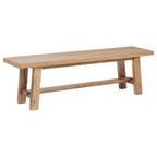 Coaster 108540-S6  6 pc Middleton natural brown finish wood modern farmhouse dining table set upholstered chairs and wood bench