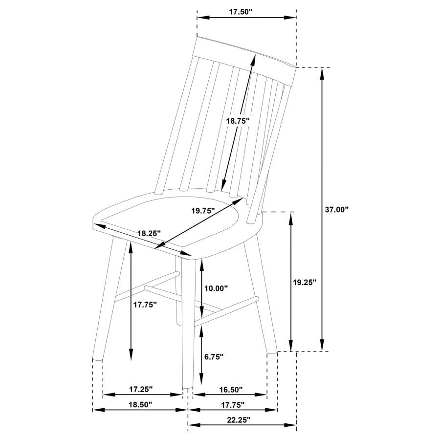 Coaster 108541-S9B  9 pc Middleton natural brown finish wood 106" modern farmhouse dining table set black spindle back chairs