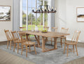 Coaster 108541-S9N  9 pc Middleton natural brown finish wood 106" modern farmhouse dining table set spindle back chairs