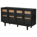 Coaster 108545BLK  Middleton black finish wood 66" modern farmhouse buffet server sideboard cabinet with 4 doors