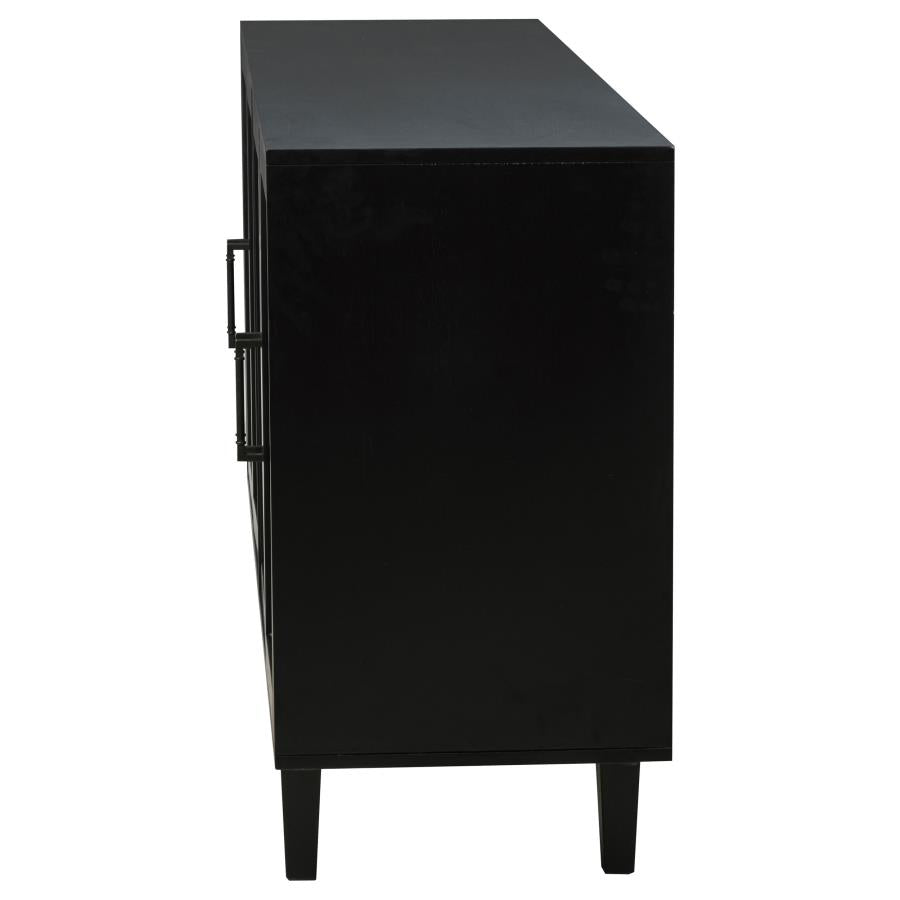 Coaster 108545BLK  Middleton black finish wood 66" modern farmhouse buffet server sideboard cabinet with 4 doors