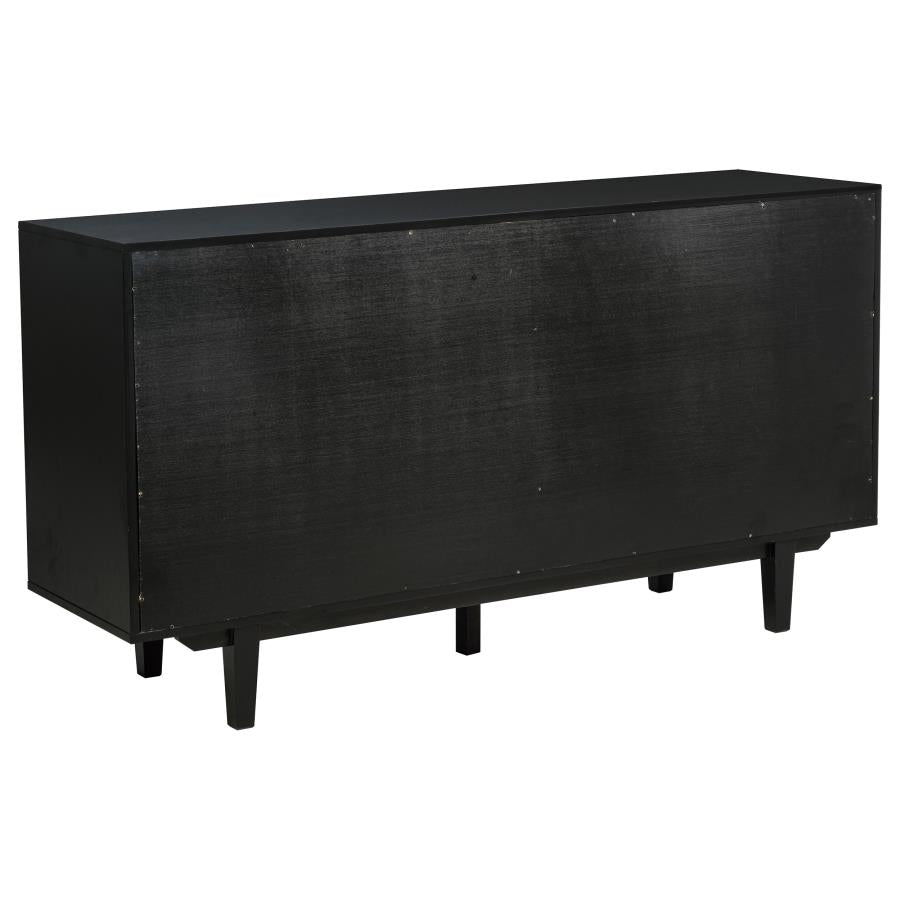 Coaster 108545BLK  Middleton black finish wood 66" modern farmhouse buffet server sideboard cabinet with 4 doors
