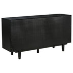 Coaster 108545BLK  Middleton black finish wood 66" modern farmhouse buffet server sideboard cabinet with 4 doors