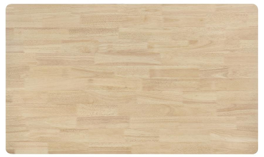 Coaster 108551-S7 7 pc Parkridge white washed finish wood mid-century modern dining table set tan fabric chairs