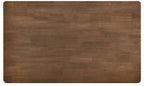 Coaster 108561-S7 7 pc Parkridge natural walnut finish wood mid-century modern dining table set tan fabric chairs