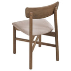 Coaster 108561-S7 7 pc Parkridge natural walnut finish wood mid-century modern dining table set tan fabric chairs