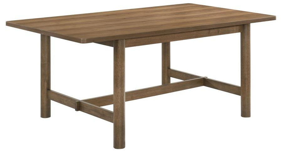 Coaster 108571-S7 7 pc Biltmore walnut finish wood classic modern style dining table set grey fabric chairs