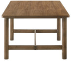 Coaster 108571-S7 7 pc Biltmore walnut finish wood classic modern style dining table set grey fabric chairs