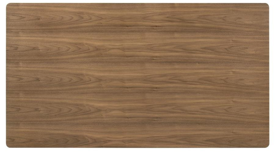 Coaster 108571-S7 7 pc Biltmore walnut finish wood classic modern style dining table set grey fabric chairs