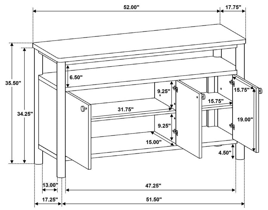 Coaster 108575 Biltmore walnut finish wood classic modern style buffet sideboard server cabinet