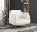 Homelegance 1085F1S Wila arlo rachael mid century modern white boucle fabric accent chair gold legs