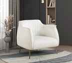 Homelegance 1085F1S Wila arlo rachael mid century modern white boucle fabric accent chair gold legs