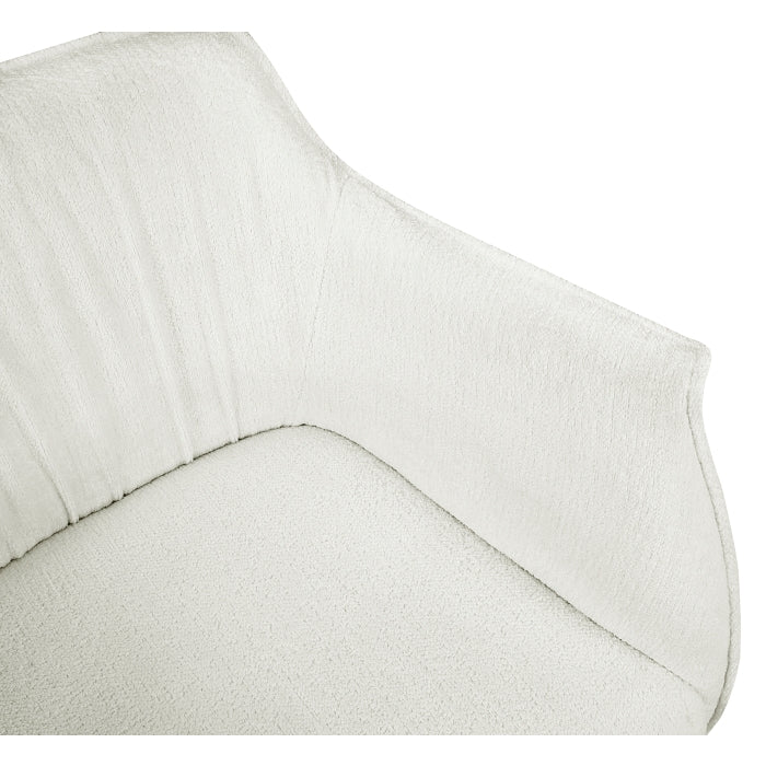 Homelegance 1085F1S Wila arlo rachael mid century modern white boucle fabric accent chair gold legs