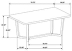 Coaster 108681-S7 7 pc Biloxi greyish brown finish wood top antique white legs dining table set grey fabric dining chairs
