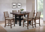 Coaster 108888-S7 7 pc Patterson mango oak and black finish wood counter height dining table set