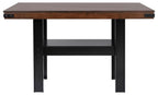 Coaster 108888-S7 7 pc Patterson mango oak and black finish wood counter height dining table set