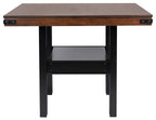 Coaster 108888-S7 7 pc Patterson mango oak and black finish wood counter height dining table set