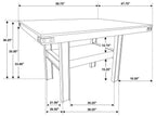Coaster 108888-S7 7 pc Patterson mango oak and black finish wood counter height dining table set