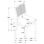 Coaster 108930-S7B 7 pc Arini sand wash finish wood 60" round dining table set cream fabric chairs black frames